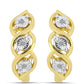 Goldplattierte Silberohrringe mit weißem Diamant