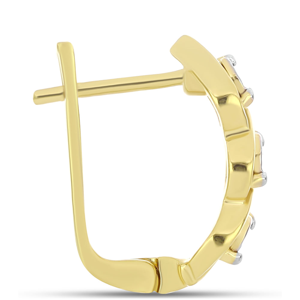 Goldplattierte Silberohrringe mit weißem Diamant 4 