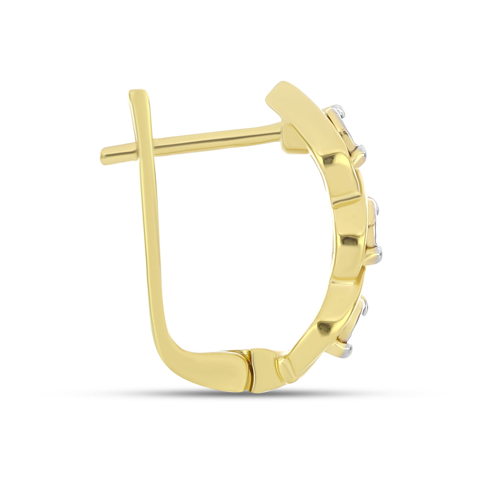 Goldplattierte Silberohrringe mit weißem Diamant 2 