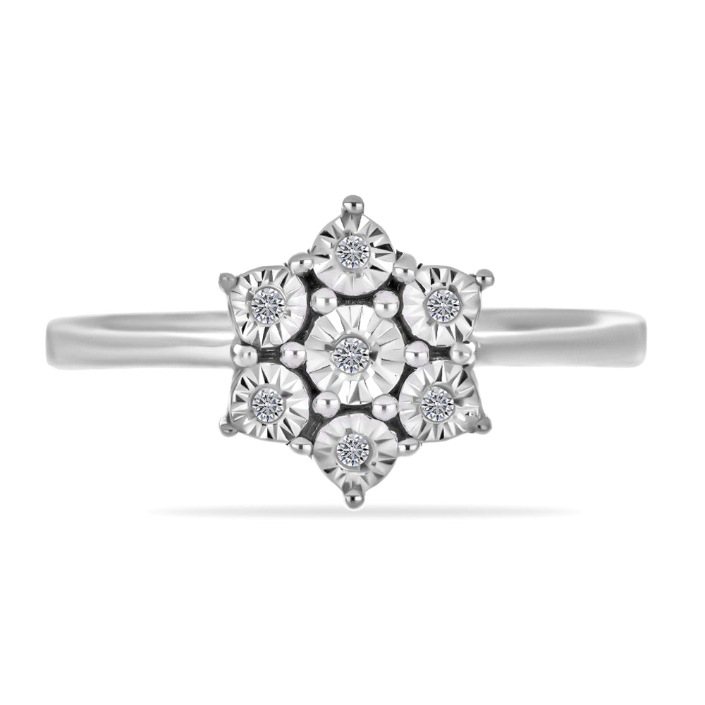 Silberring mit weißem Diamant 1 