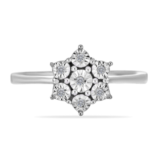 Silberring mit weißem Diamant
