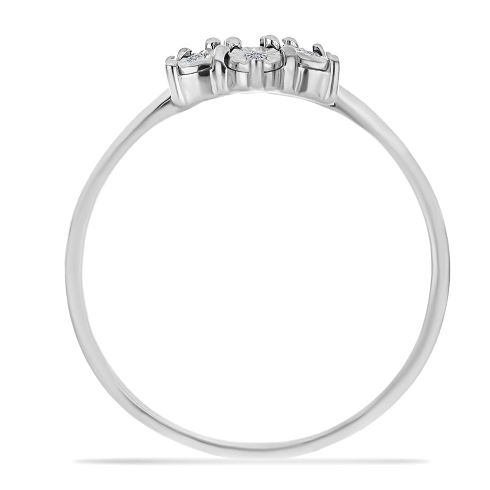 Silberring mit weißem Diamant