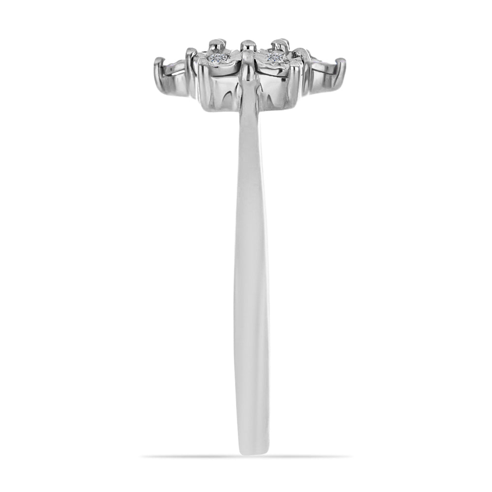 Silberring mit weißem Diamant 4 