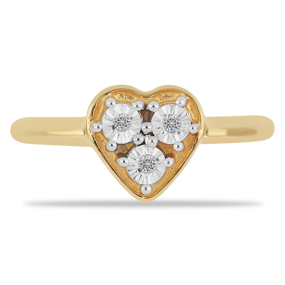 Goldplattierter Silberring mit weißem Diamant