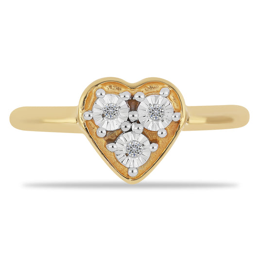 Goldplattierter Silberring mit weißem Diamant