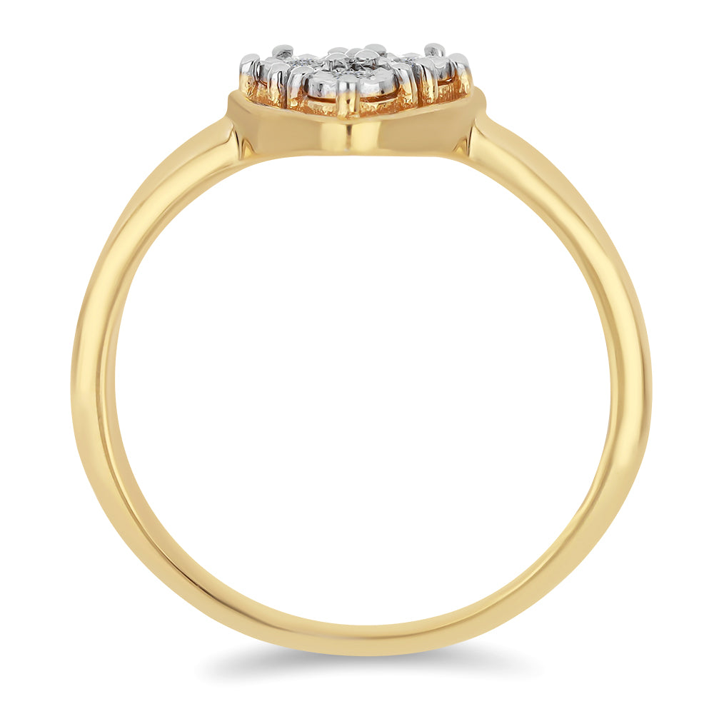 Goldplattierter Silberring mit weißem Diamant
