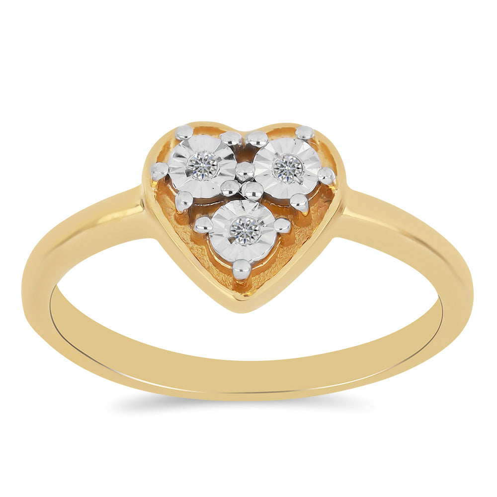 Goldplattierter Silberring mit weißem Diamant 3 