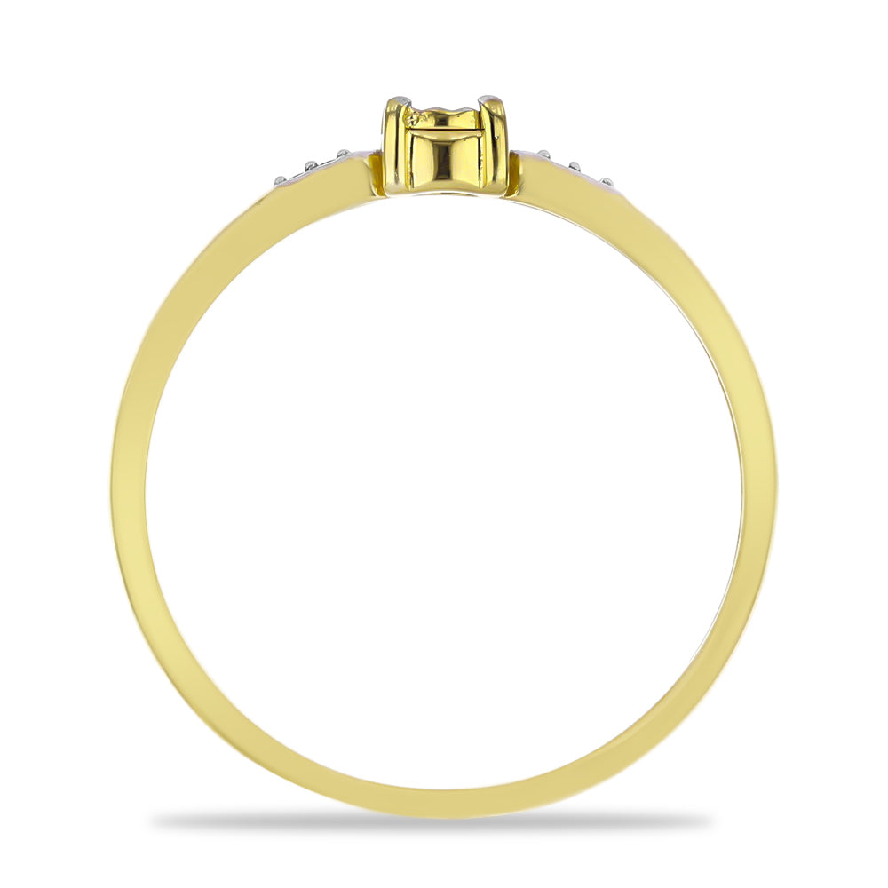 Goldplattierter Silberring mit weißem Diamant