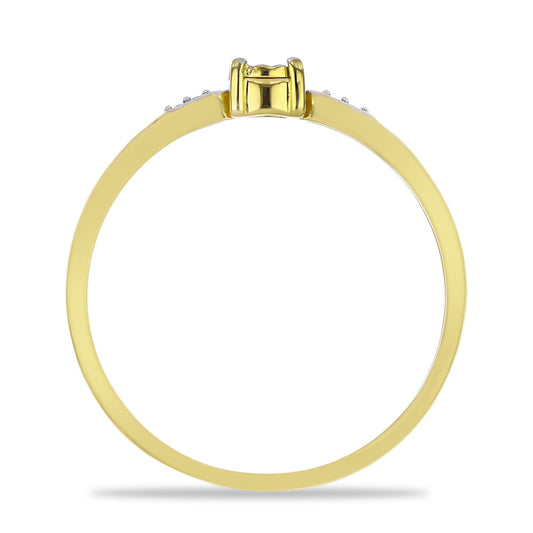 Goldplattierter Silberring mit weißem Diamant