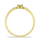 Goldplattierter Silberring mit weißem Diamant