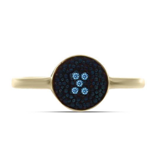 Goldplattierter Silberring mit weißem Diamant