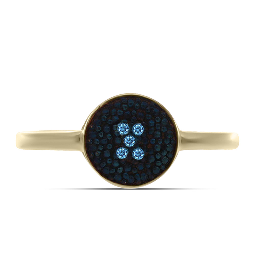 Goldplattierter Silberring mit weißem Diamant 5 