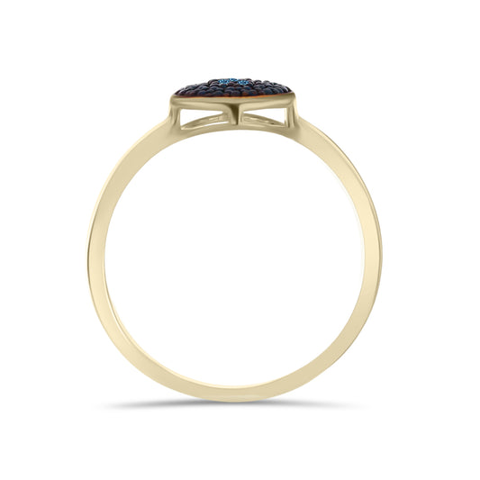 Goldplattierter Silberring mit weißem Diamant
