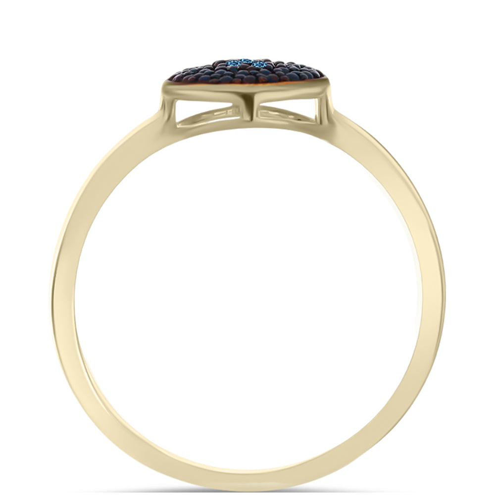 Goldplattierter Silberring mit weißem Diamant 6 
