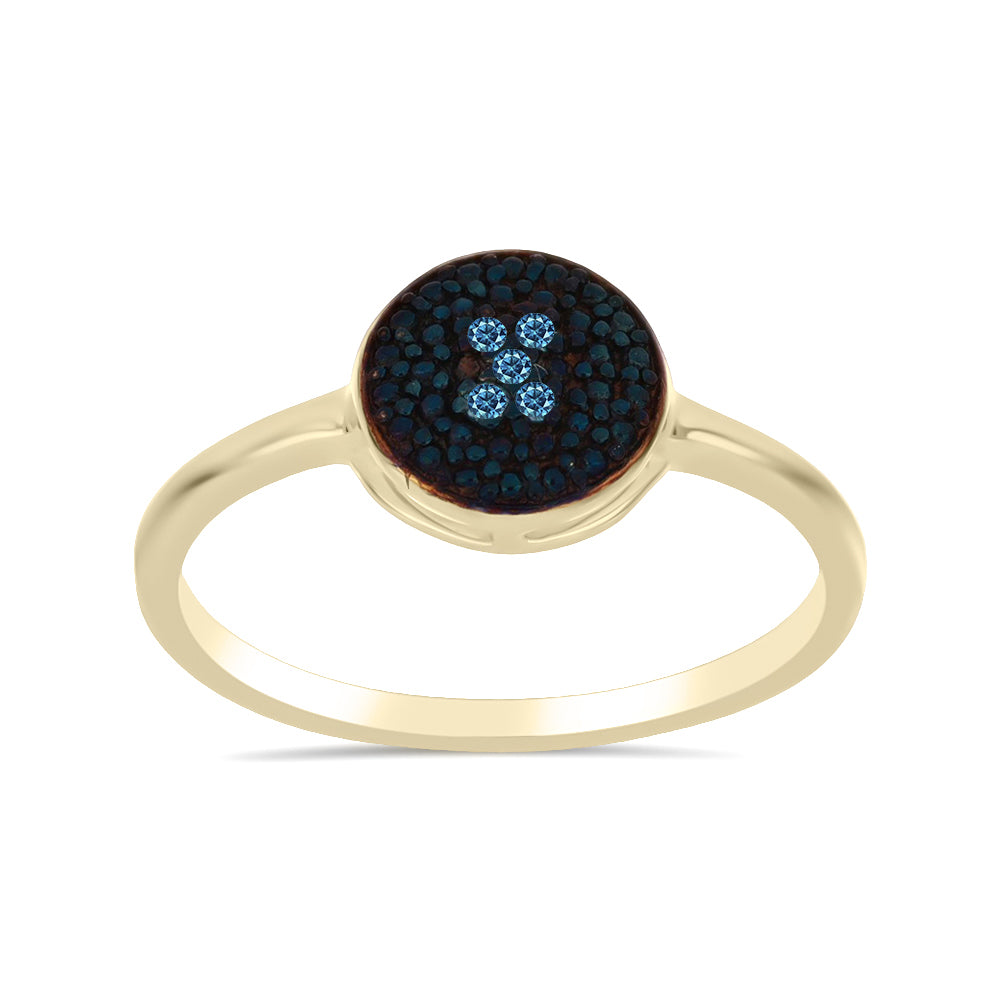 Goldplattierter Silberring mit weißem Diamant