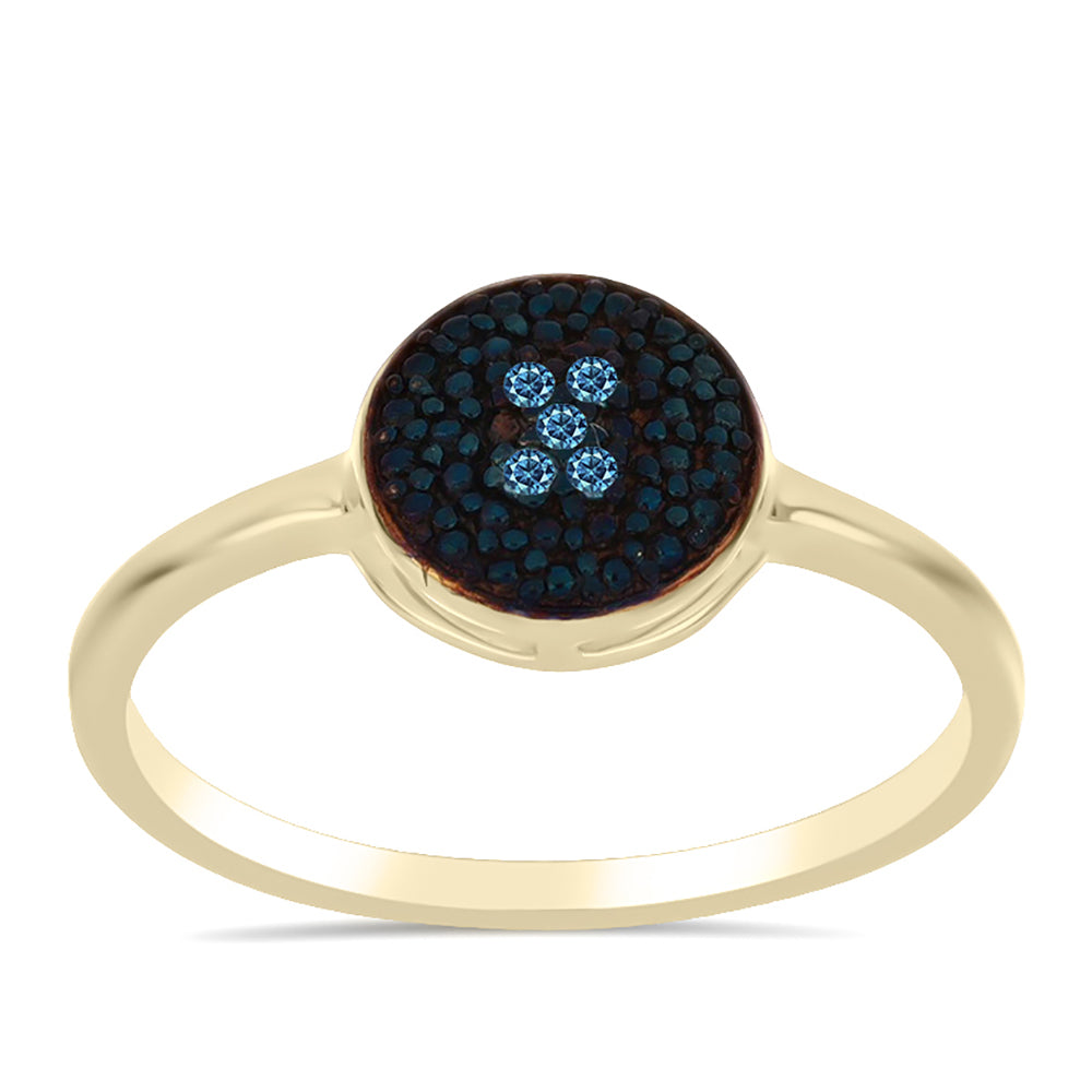 Goldplattierter Silberring mit weißem Diamant