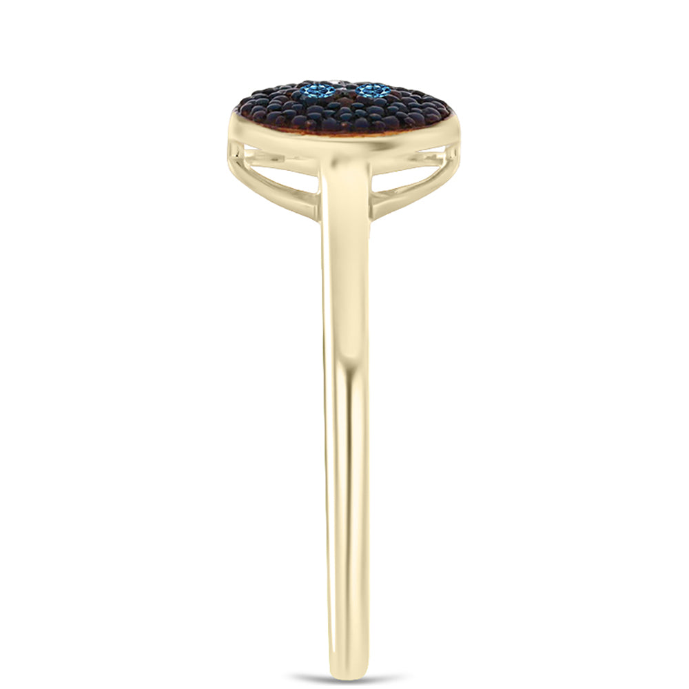 Goldplattierter Silberring mit weißem Diamant 8 
