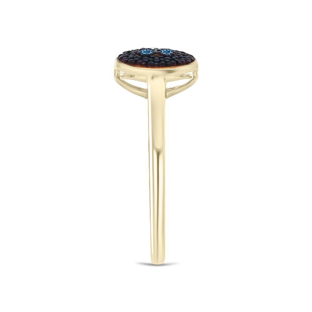 Goldplattierter Silberring mit weißem Diamant 4 