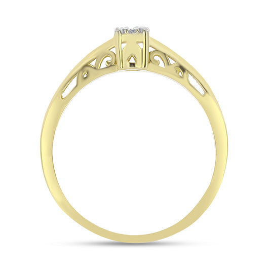 Goldplattierter Silberring mit weißem Diamant