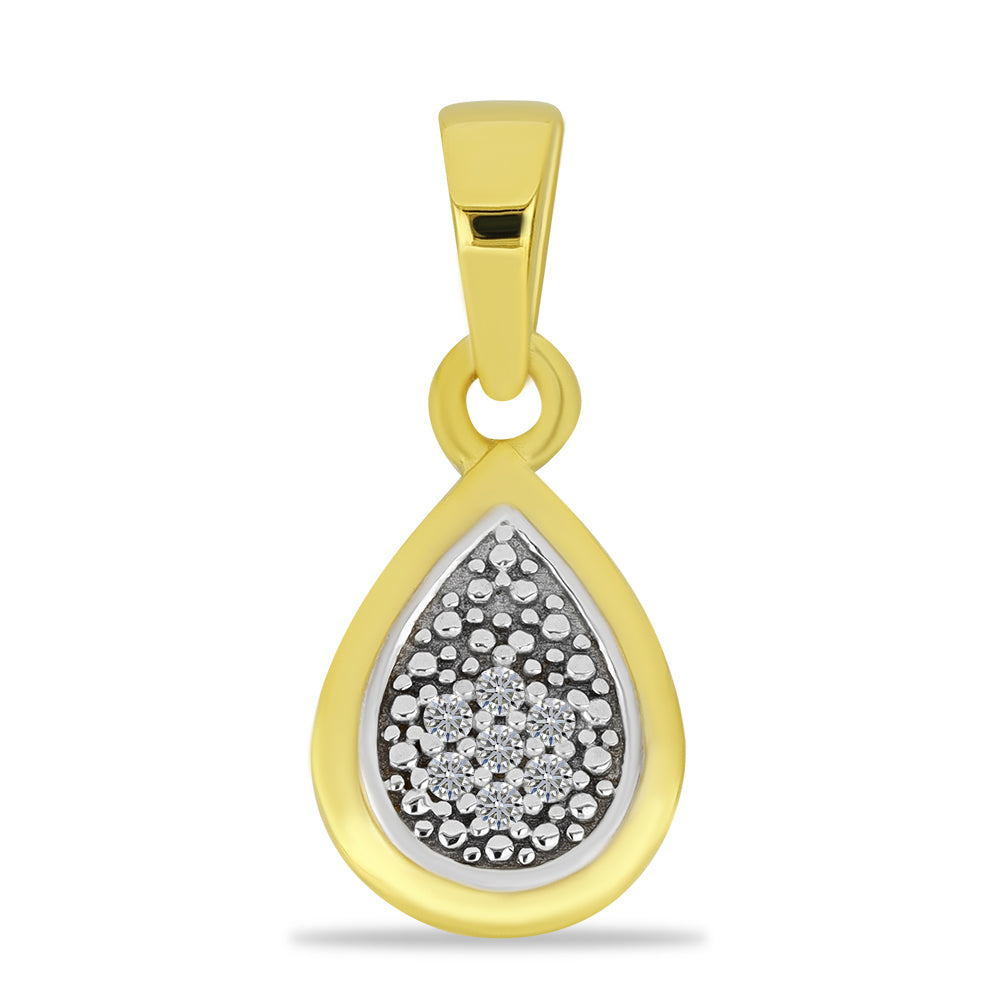 schmuckgarnitur aus Goldplattierte Silber mit weißem Diamant