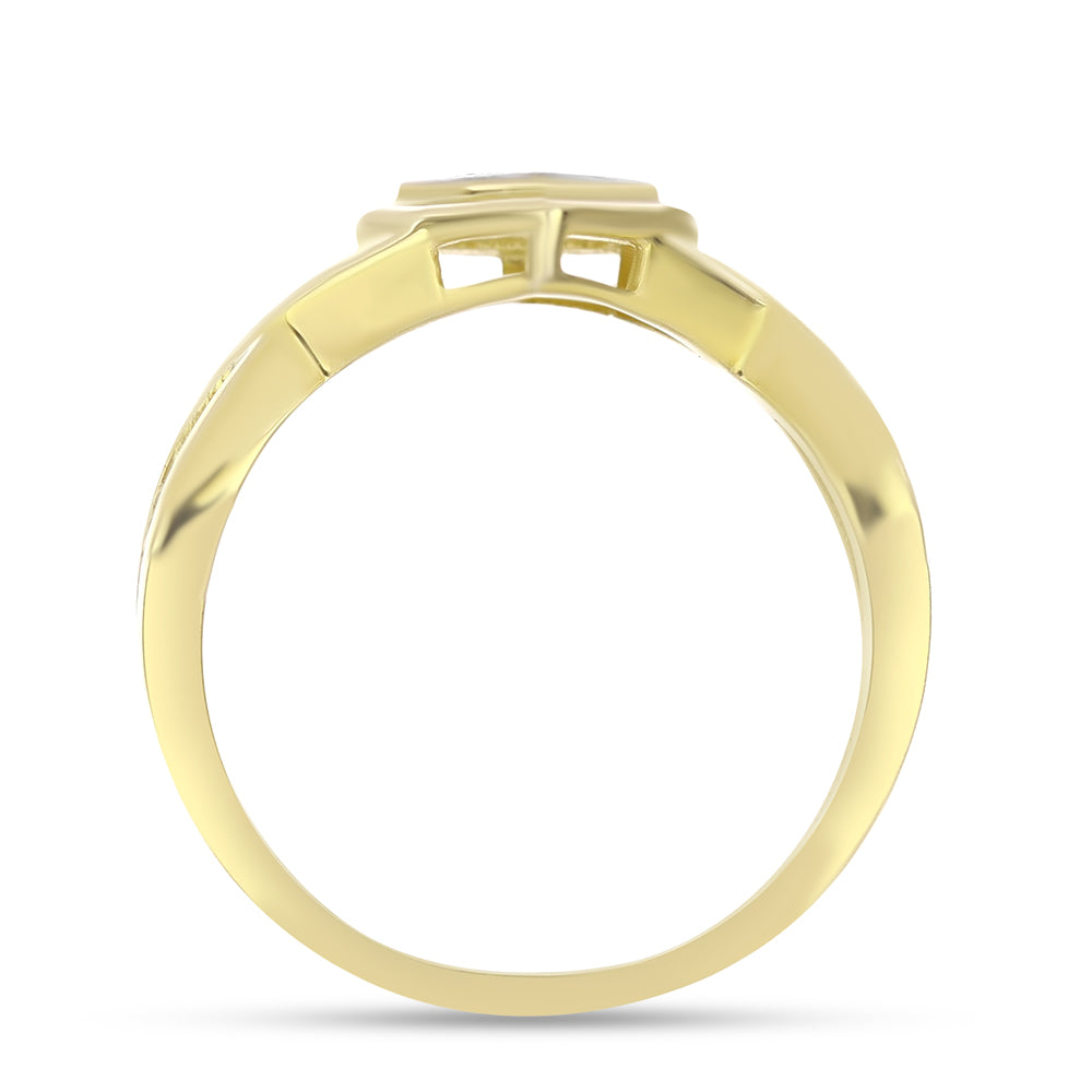 schmuckgarnitur aus Goldplattierte Silber mit weißem Diamant