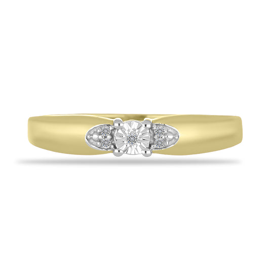 Goldplattierter Silberring mit weißem Diamant