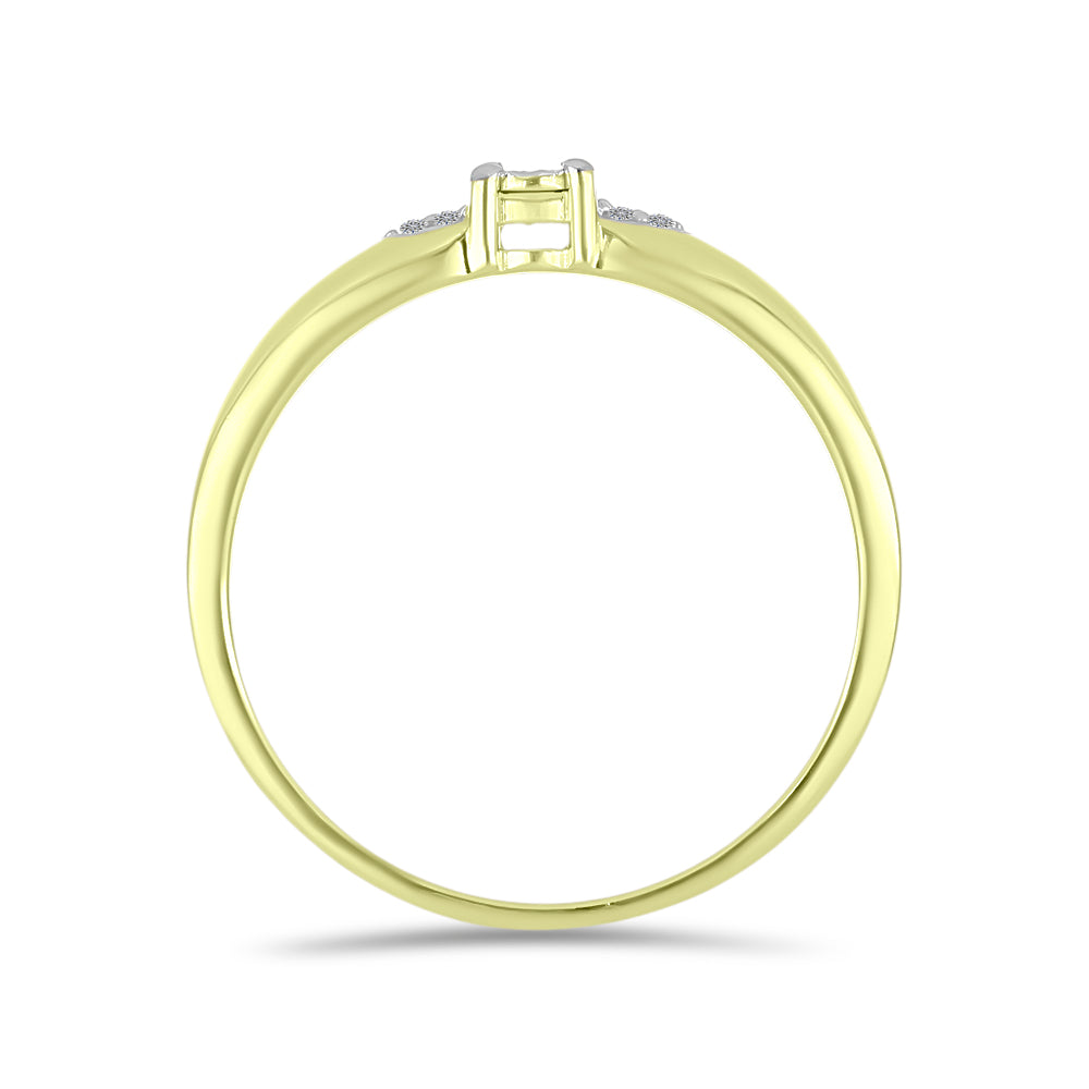 Goldplattierter Silberring mit weißem Diamant