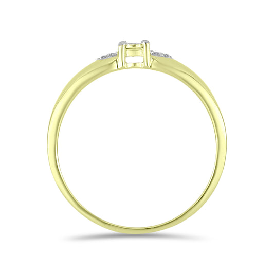 Goldplattierter Silberring mit weißem Diamant