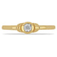 Goldplattierter Silberring mit weißem Diamant
