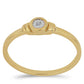 Goldplattierter Silberring mit weißem Diamant