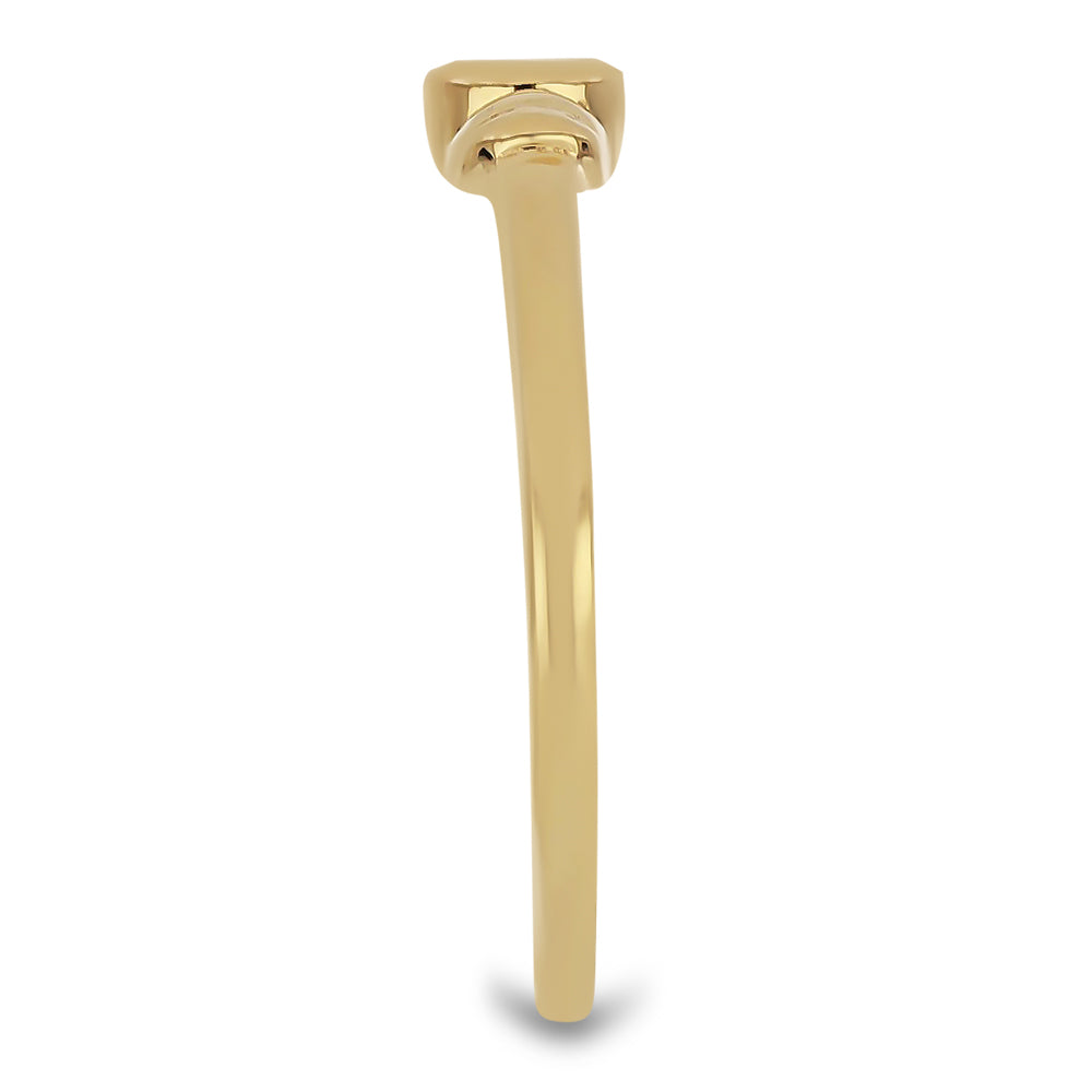 Goldplattierter Silberring mit weißem Diamant