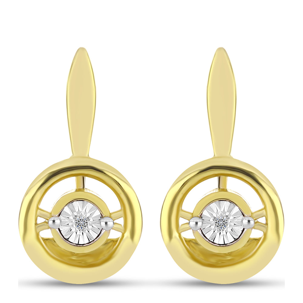 Goldplattierte Silberohrringe mit weißem Diamant 3 