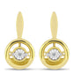 Goldplattierte Silberohrringe mit weißem Diamant