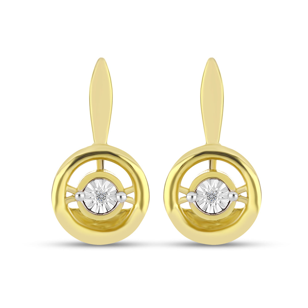 Goldplattierte Silberohrringe mit weißem Diamant 1 