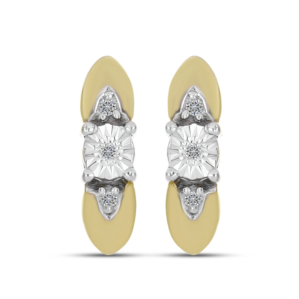 Goldplattierte Silberohrringe mit weißem Diamant