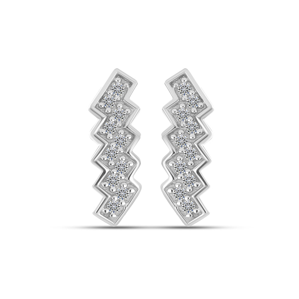 Goldplattierte Silberohrringe mit weißem Diamant 1 