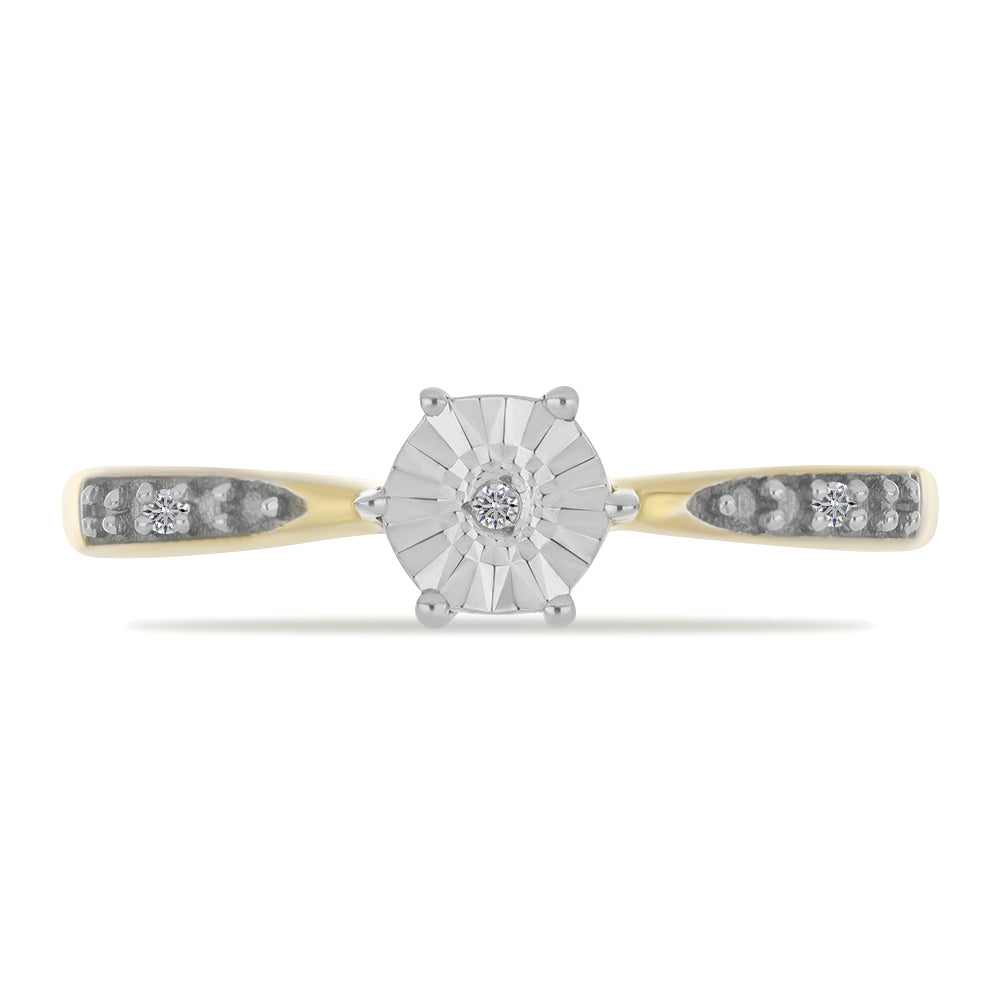 Goldplattierter Silberring mit weißem Diamant und weißem Zirkon 1 