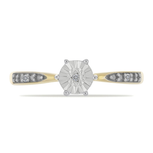 Goldplattierter Silberring mit weißem Diamant und weißem Zirkon