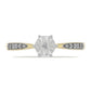 Goldplattierter Silberring mit weißem Diamant und weißem Zirkon