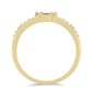 Goldplattierter Silberring mit weißem Diamant und weißem Zirkon