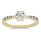 Goldplattierter Silberring mit weißem Diamant und weißem Zirkon