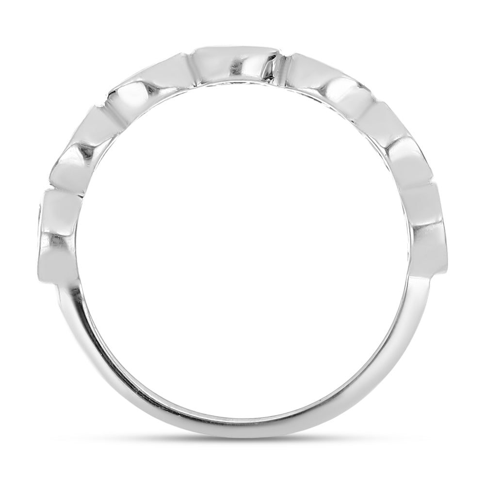 Silberring mit weißem Diamant