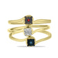 schmuckgarnitur aus Goldplattierte Silber mit blauem Diamant und weißem Diamant