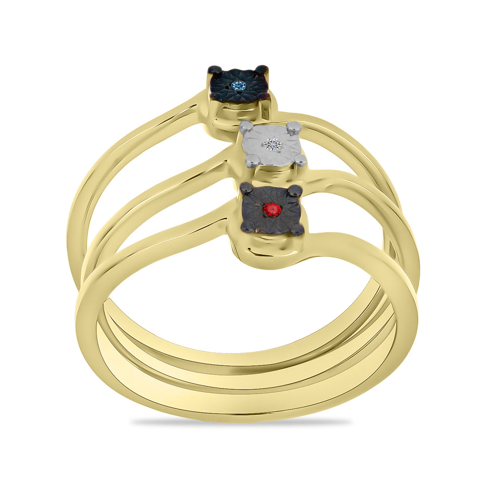 schmuckgarnitur aus Goldplattierte Silber mit blauem Diamant und weißem Diamant