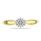 Goldplattierter Silberring mit weißem Diamant