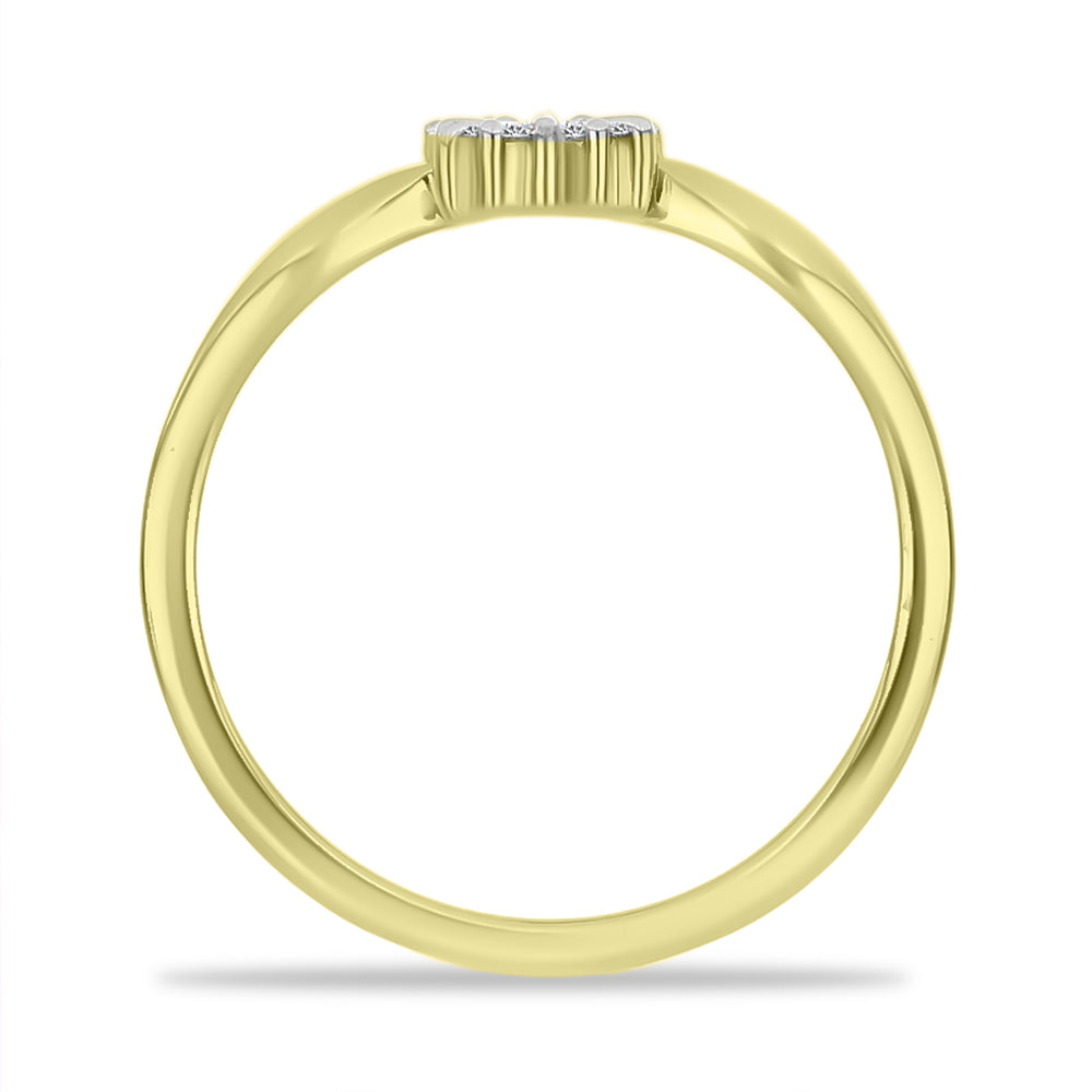 Goldplattierter Silberring mit weißem Diamant 2 