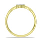 Goldplattierter Silberring mit weißem Diamant