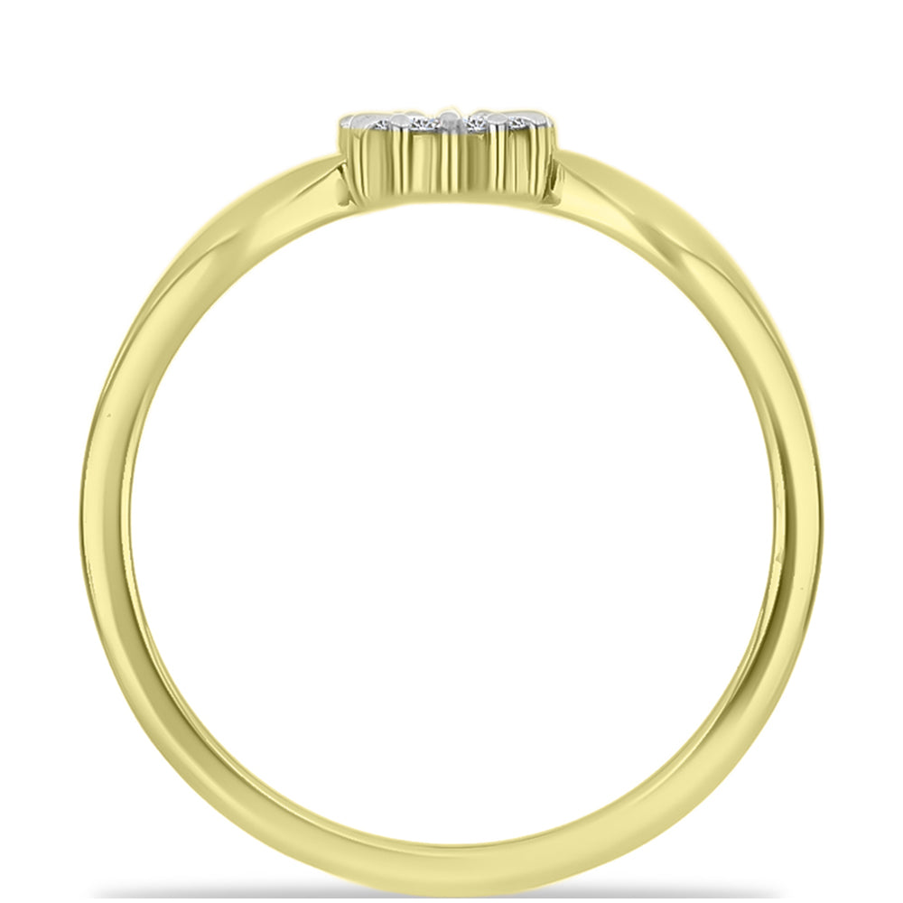 Goldplattierter Silberring mit weißem Diamant 6 