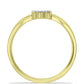 Goldplattierter Silberring mit weißem Diamant