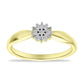 Goldplattierter Silberring mit weißem Diamant